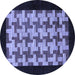 Round Abstract Blue Modern Rug, abs1621blu