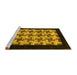 Sideview of Machine Washable Abstract Yellow Modern Rug, wshabs1621yw