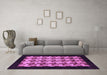 Machine Washable Abstract Purple Modern Area Rugs in a Living Room, wshabs1621pur