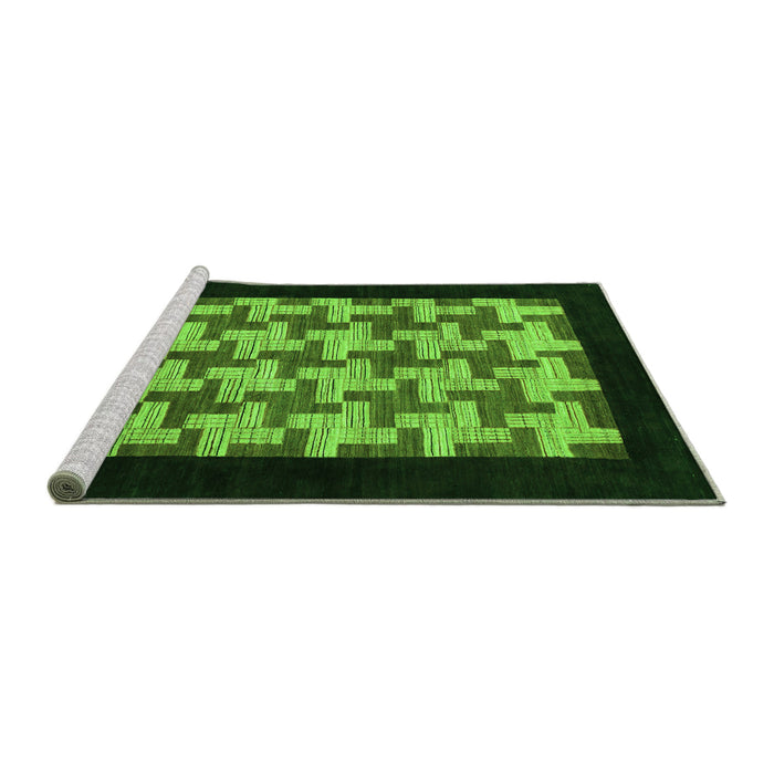 Sideview of Machine Washable Abstract Green Modern Area Rugs, wshabs1621grn
