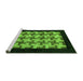 Sideview of Machine Washable Abstract Green Modern Area Rugs, wshabs1621grn