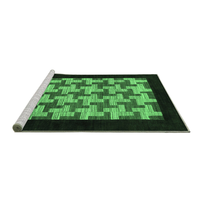 Sideview of Machine Washable Abstract Emerald Green Modern Area Rugs, wshabs1621emgrn