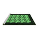 Sideview of Machine Washable Abstract Emerald Green Modern Area Rugs, wshabs1621emgrn