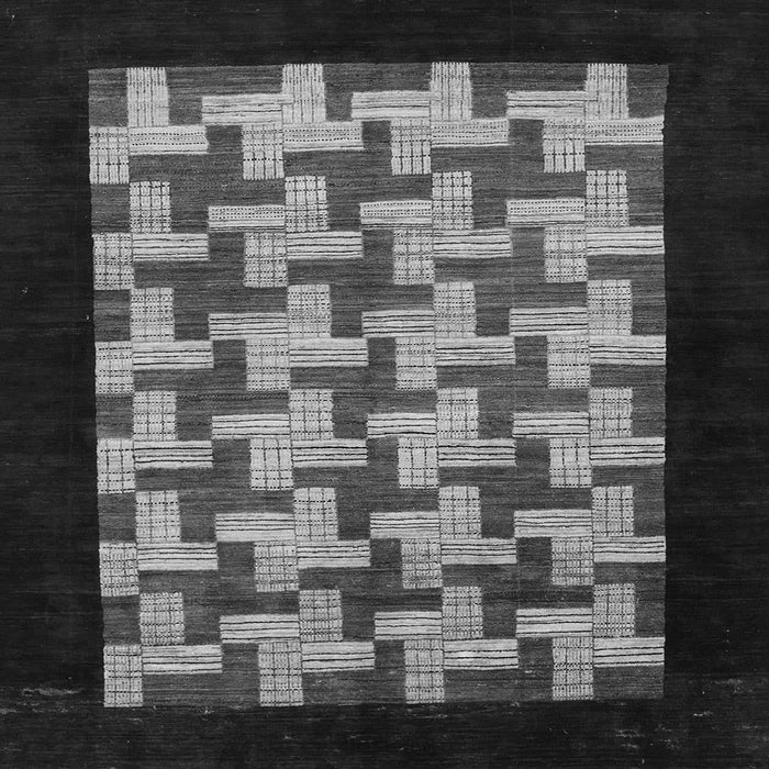Square Abstract Gray Modern Rug, abs1621gry