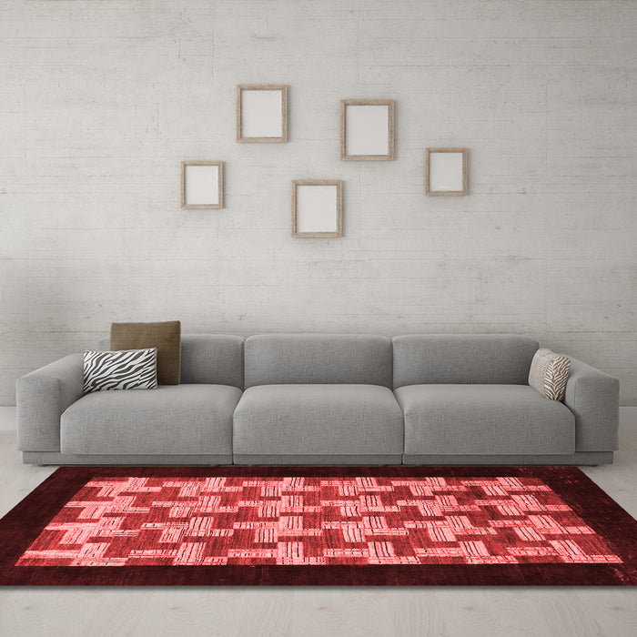Modern Red Washable Rugs