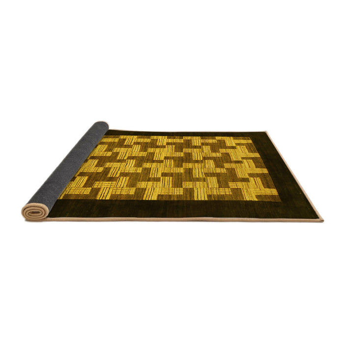 Sideview of Abstract Yellow Modern Rug, abs1621yw