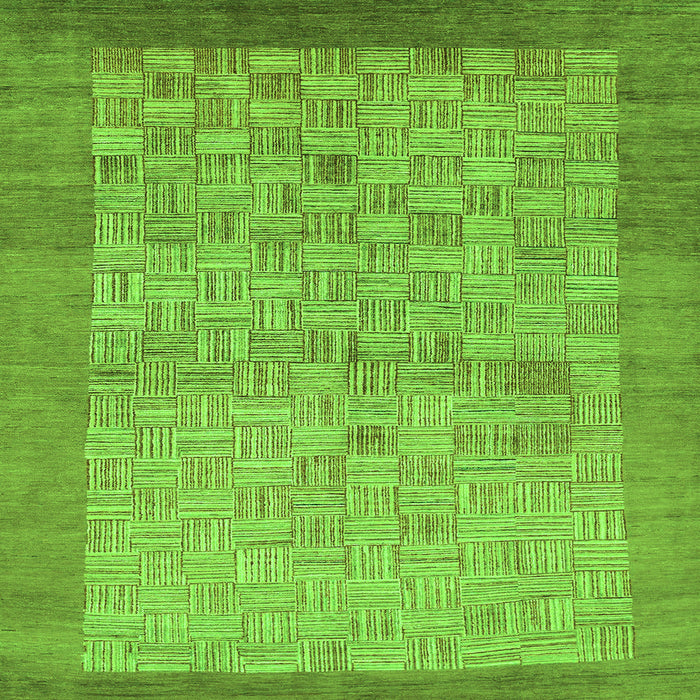 Square Abstract Green Modern Rug, abs1622grn