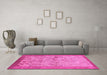 Machine Washable Abstract Pink Modern Rug in a Living Room, wshabs1622pnk