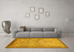 Machine Washable Abstract Yellow Modern Rug in a Living Room, wshabs1622yw