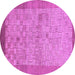 Round Machine Washable Abstract Purple Modern Area Rugs, wshabs1622pur