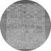 Round Machine Washable Abstract Gray Modern Rug, wshabs1622gry