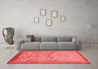 Machine Washable Abstract Red Modern Rug, wshabs1622red