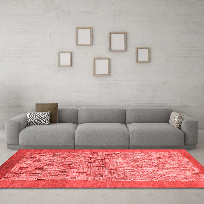 Modern Red Washable Rugs