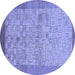 Round Abstract Blue Modern Rug, abs1622blu