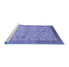 Sideview of Machine Washable Abstract Blue Modern Rug, wshabs1622blu