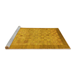 Sideview of Machine Washable Abstract Yellow Modern Rug, wshabs1622yw