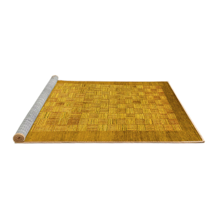 Sideview of Machine Washable Abstract Yellow Modern Rug, wshabs1622yw