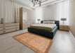 Machine Washable Abstract Sedona Brown Rug in a Bedroom, wshabs1622