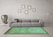 Machine Washable Abstract Turquoise Modern Area Rugs in a Living Room,, wshabs1622turq