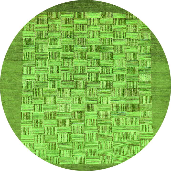 Round Abstract Green Modern Rug, abs1622grn