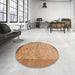 Round Machine Washable Abstract Sedona Brown Rug in a Office, wshabs1622