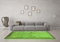 Machine Washable Abstract Green Modern Rug, wshabs1622grn