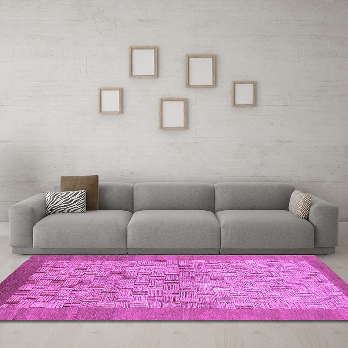 Machine Washable Abstract Purple Modern Area Rugs in a Living Room, wshabs1622pur