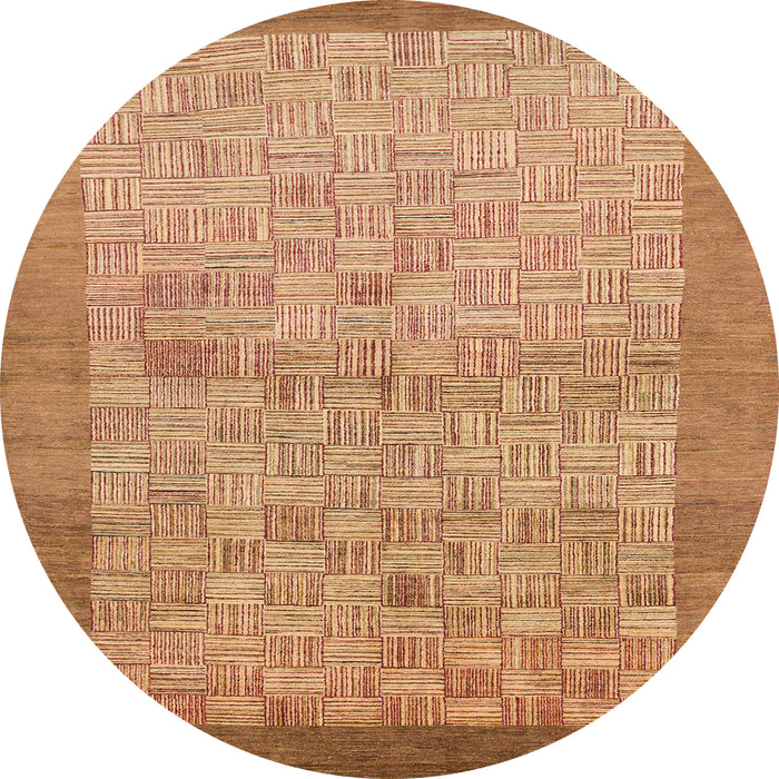 Round Abstract Sedona Brown Modern Rug, abs1622