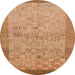 Round Abstract Sedona Brown Modern Rug, abs1622