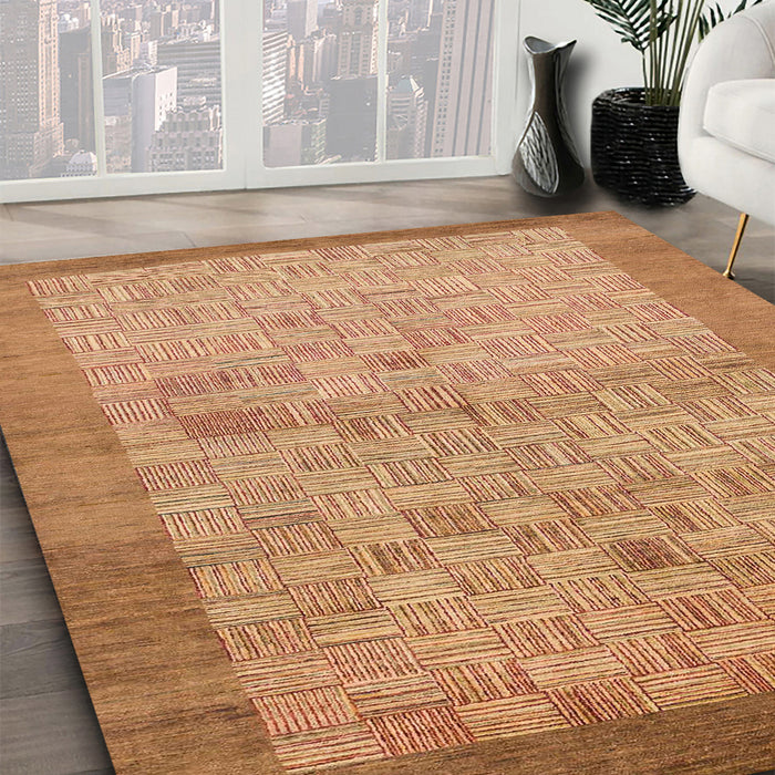Machine Washable Abstract Sedona Brown Rug in a Family Room, wshabs1622