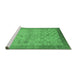 Sideview of Machine Washable Abstract Emerald Green Modern Area Rugs, wshabs1622emgrn