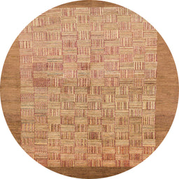 Round Machine Washable Abstract Sedona Brown Rug, wshabs1622