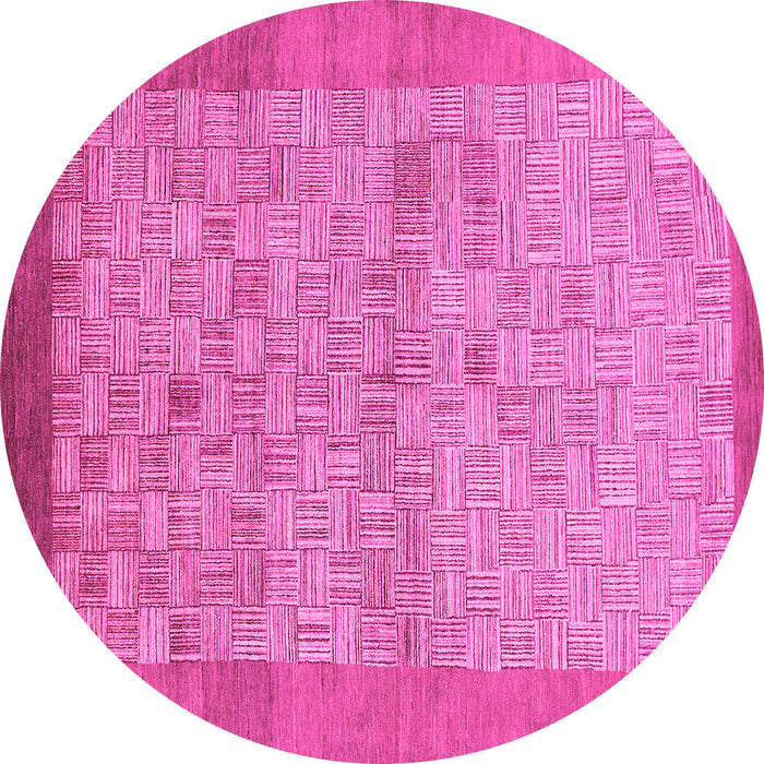 Round Abstract Pink Modern Rug, abs1622pnk