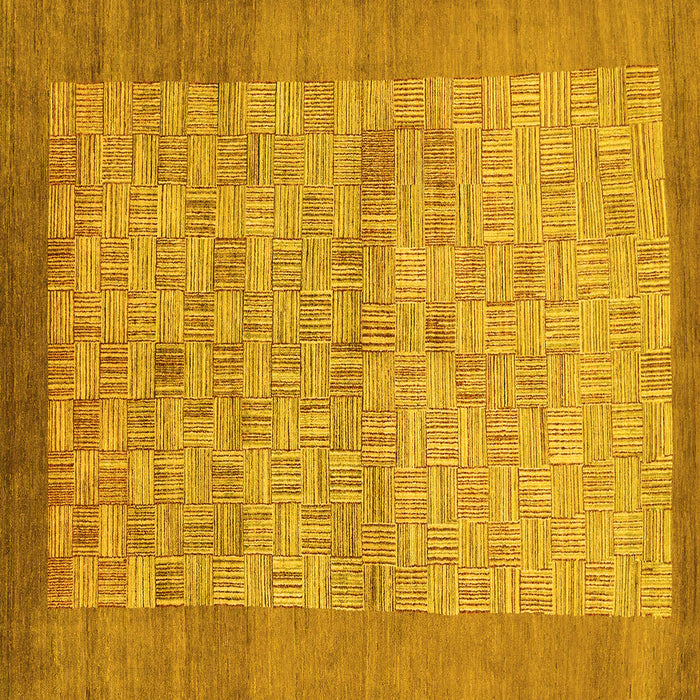 Square Machine Washable Abstract Yellow Modern Rug, wshabs1622yw