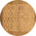 Round Abstract Brown Modern Rug, abs1622brn