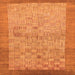 Square Machine Washable Abstract Orange Modern Area Rugs, wshabs1622org