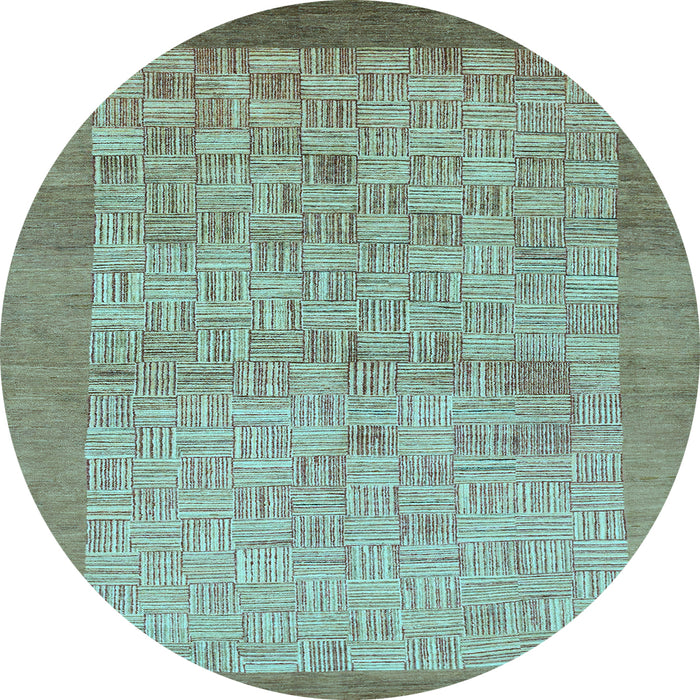 Round Abstract Light Blue Modern Rug, abs1622lblu