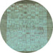 Round Abstract Light Blue Modern Rug, abs1622lblu