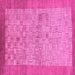 Square Machine Washable Abstract Pink Modern Rug, wshabs1622pnk