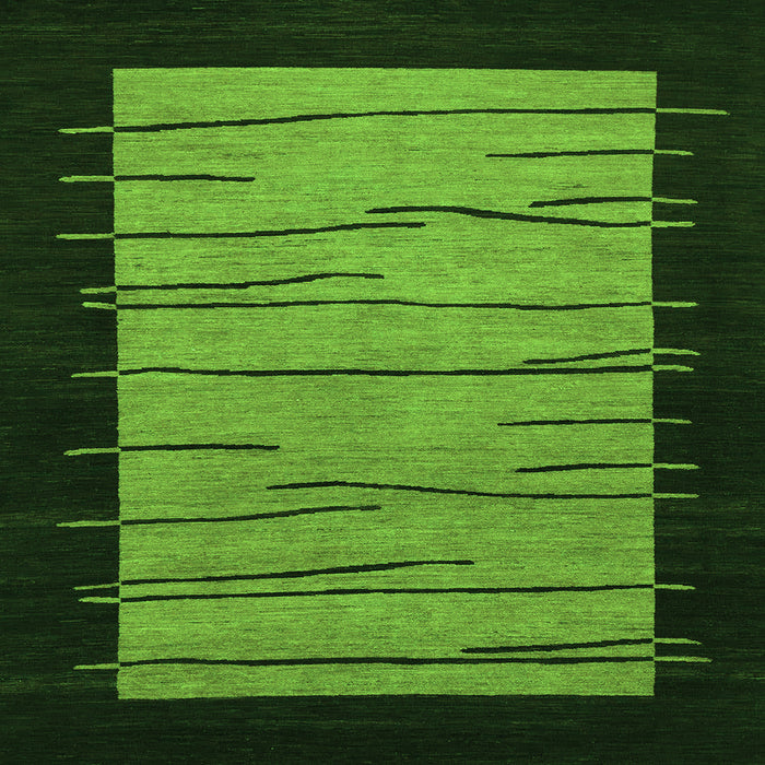 Square Abstract Green Modern Rug, abs1623grn