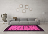 Machine Washable Abstract Pink Modern Rug, wshabs1623pnk