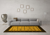 Machine Washable Abstract Yellow Modern Rug, wshabs1623yw