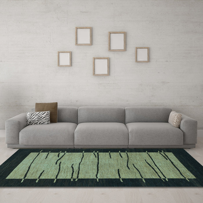 Machine Washable Abstract Light Blue Modern Rug in a Living Room, wshabs1623lblu