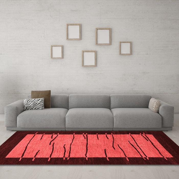Modern Red Washable Rugs