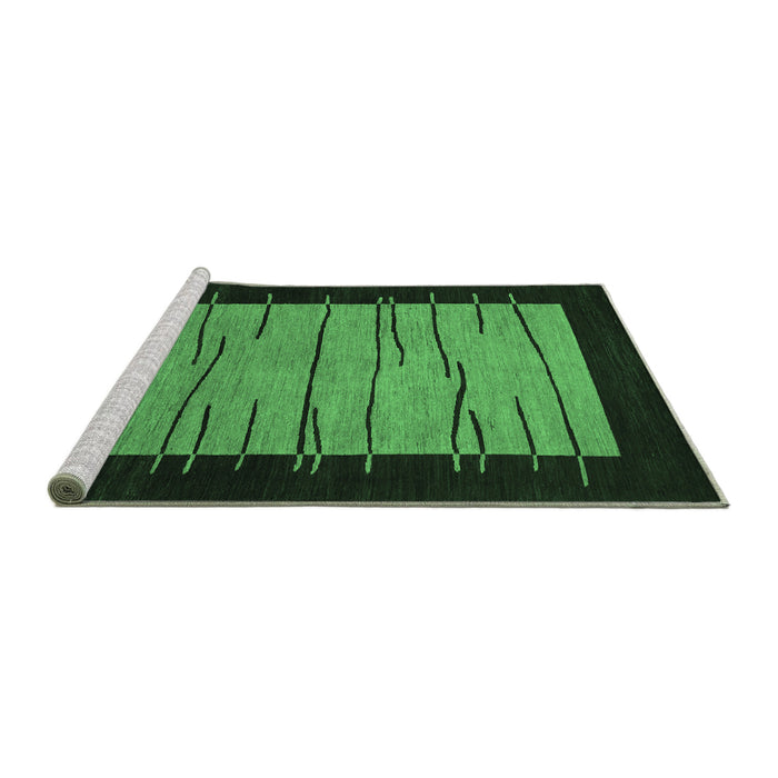 Sideview of Machine Washable Abstract Emerald Green Modern Area Rugs, wshabs1623emgrn