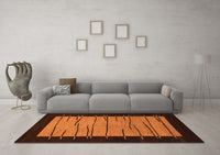 Machine Washable Abstract Orange Modern Rug, wshabs1623org