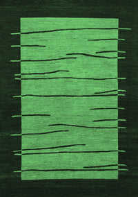 Abstract Emerald Green Modern Rug, abs1623emgrn