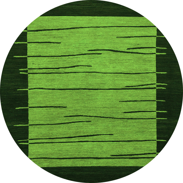 Round Abstract Green Modern Rug, abs1623grn