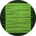 Round Machine Washable Abstract Green Modern Area Rugs, wshabs1623grn