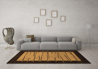 Machine Washable Abstract Brown Modern Rug, wshabs1623brn